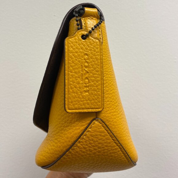 Coach C2815 Karlee Crossbody Bag Refined Pebble Leather, Ochre Yellow - Picture 3 of 6